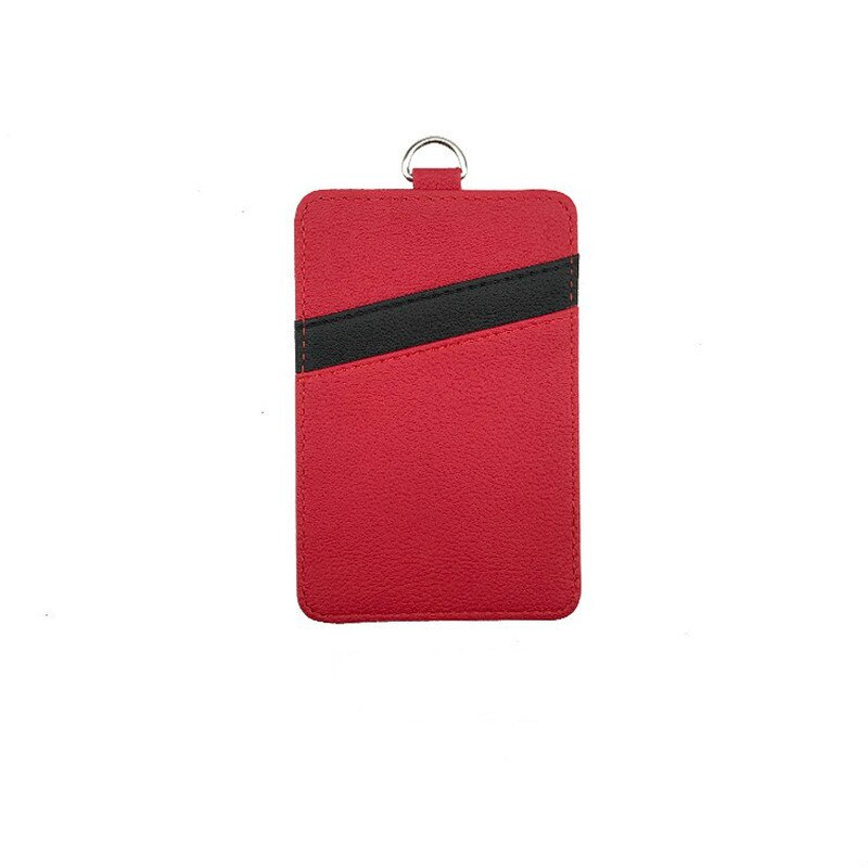 Motekvinner menn pu lær id kredittbankkortholder studenter busskortetui lanyard mannlig besøk dør identitetsmerke kort deksel: Rød