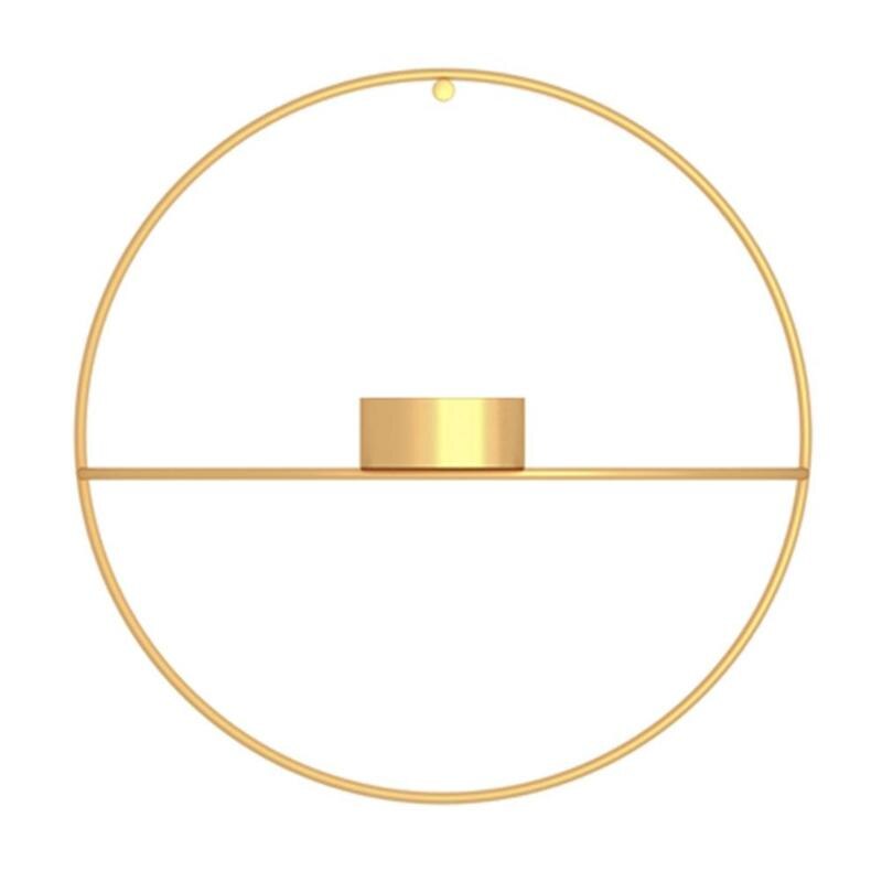 3D Candlestick Metal Wall Candle Holder Geometric Round Candlestick Wall Mounted Crafts Wedding Table Home Party Festival Decor: 05