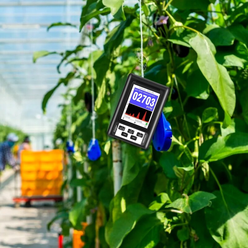 Upgraded CO2 Detector Air Monitor Carbon Dioxide Monitor Meter with Auto-alarm Metal Buttom Range 400-57000PPM