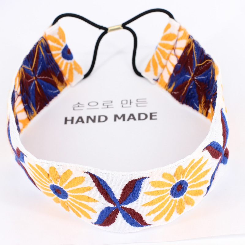 2023 Lente Zomer Afdrukken Geknoopt Hoofd Wrap Haarbanden Hoofdbanden Kleurrijk Bloemenpatroon Bohemen Stijl Vrouwen Hoofdtooi Scrunchy: Black