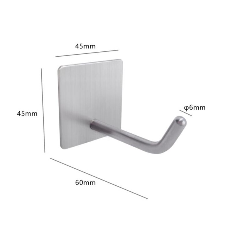 4 pcs/set 304 Stainless Steel Brush Hook Single Hook Multi-function Hitchen Storage Hook Free Punch Hook