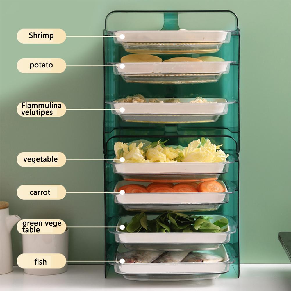 Kitchen Preparation Plate Organizer 4-Layer Cooking Dishes Tray Multi-Functional Wall Mount Racks Kitchen Organizer and Storage
