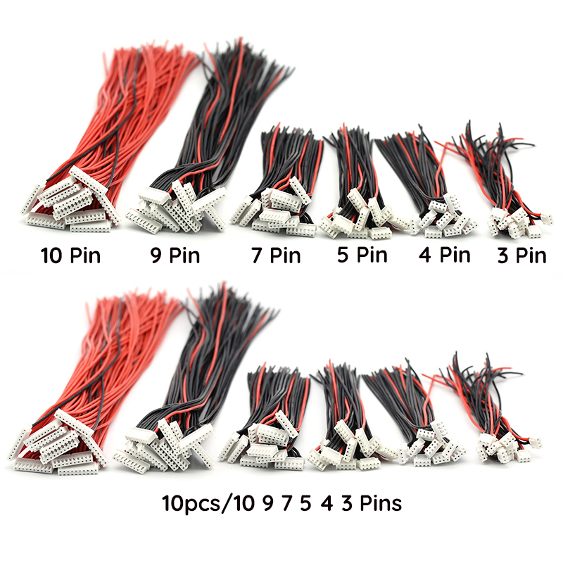10pcs/lot 2S 3S 4S 6S 8S 9S Lipo Battery Balance Charger Cable IMAX B6 Connector Plug Wire