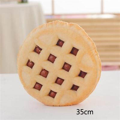3d simulation mad pude rygpude sjov smør kiks brød hamburger tegneserie plys legetøj sofa stol pude siesta pude: Flødekiks 35cm