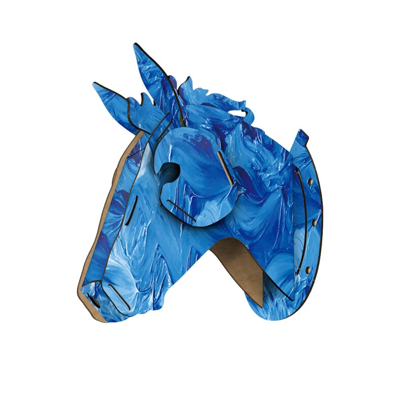 3D en bois artisanat Animal cerf wapiti licorne cheval tête tenture murale bois MDF artisanat décorations pour la maison mur Art décoration