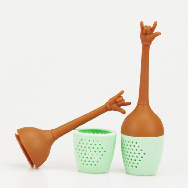 1pc svart tesil handgester tefilter silikon tesil ört krydda infusionsfilter diffusor köksredskap