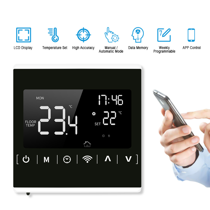 Smart Temperature Control System LCD Touch Screen for Electric Floor Heating Water/Gas Boiler Temperature Remote Controller