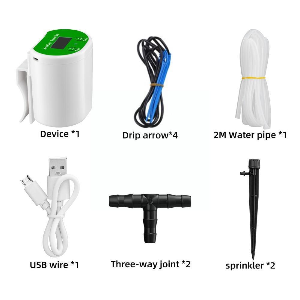 3.7V ABS Rechargeable Lithium Battery Indoor Automatic Watering System Drip Irrigation Kit For Home, Garden,balcony Q8V6