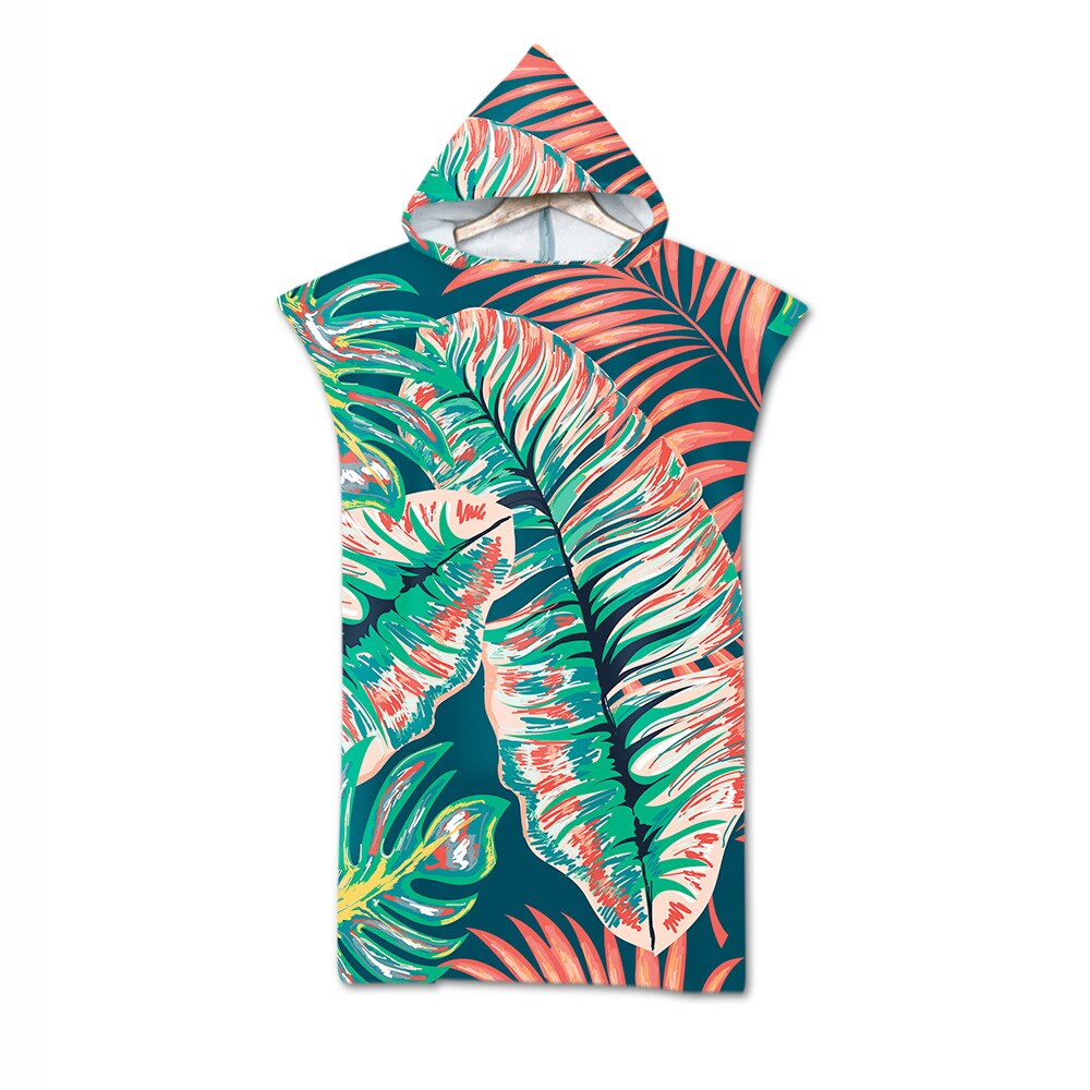 Printed Retro Sea World Hooded Microfiber Fabric Bath Towels Beach Towel Changing Bathrobe Gym Fitness Bath Towels: color7