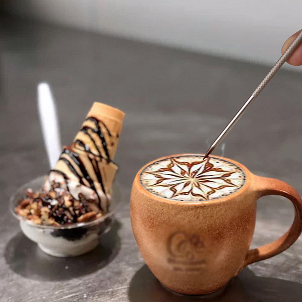 1 stk barista cappuccino espresso kaffe dekoration latte art pen tamper nål fancy kaffe mixer værktøj