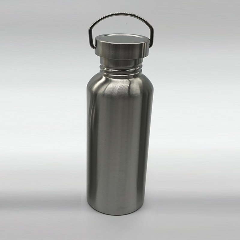 Draagbare Roestvrij Staal Water Fles Met Handvat 1000Ml/500Ml/350Ml Sport Kolven Reizen Fietsen Wandelen camping Fles Bpa Gratis: 750ml / stainless lid bottle