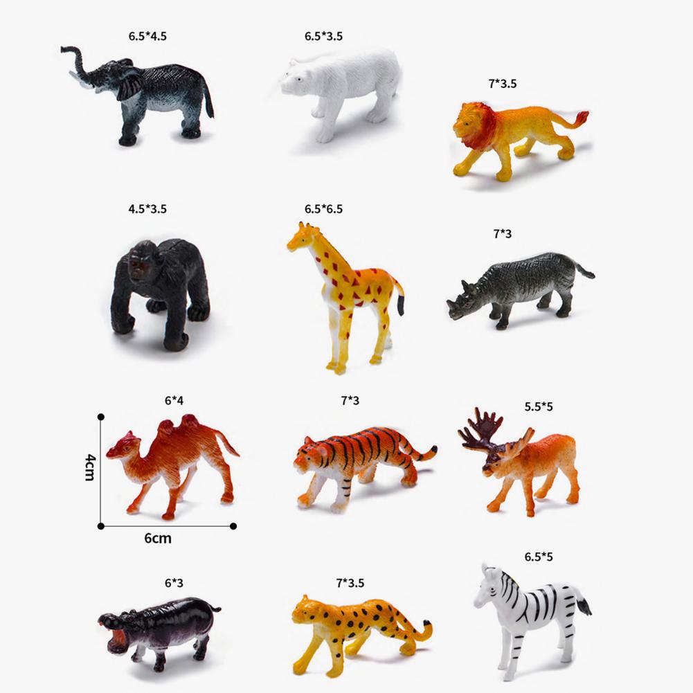 12Stck Ebene Figur SchöNe Aussehen Schweißen Prozess PVC Miniatur Mini Tierfiguren für Sammlung