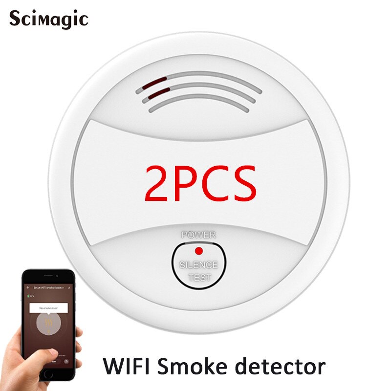 Wireless Home Smoke Detector 80db Fire Protection Firefighter Sensors Store House Security Alarm System: 2PCS