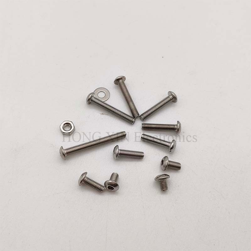 570pcs/Set M3 Hex Button Socket Head Cap Screw Nut Hexagon Metric Thread Machine Bolt Assortment Kit Set 304 Stainless Steel