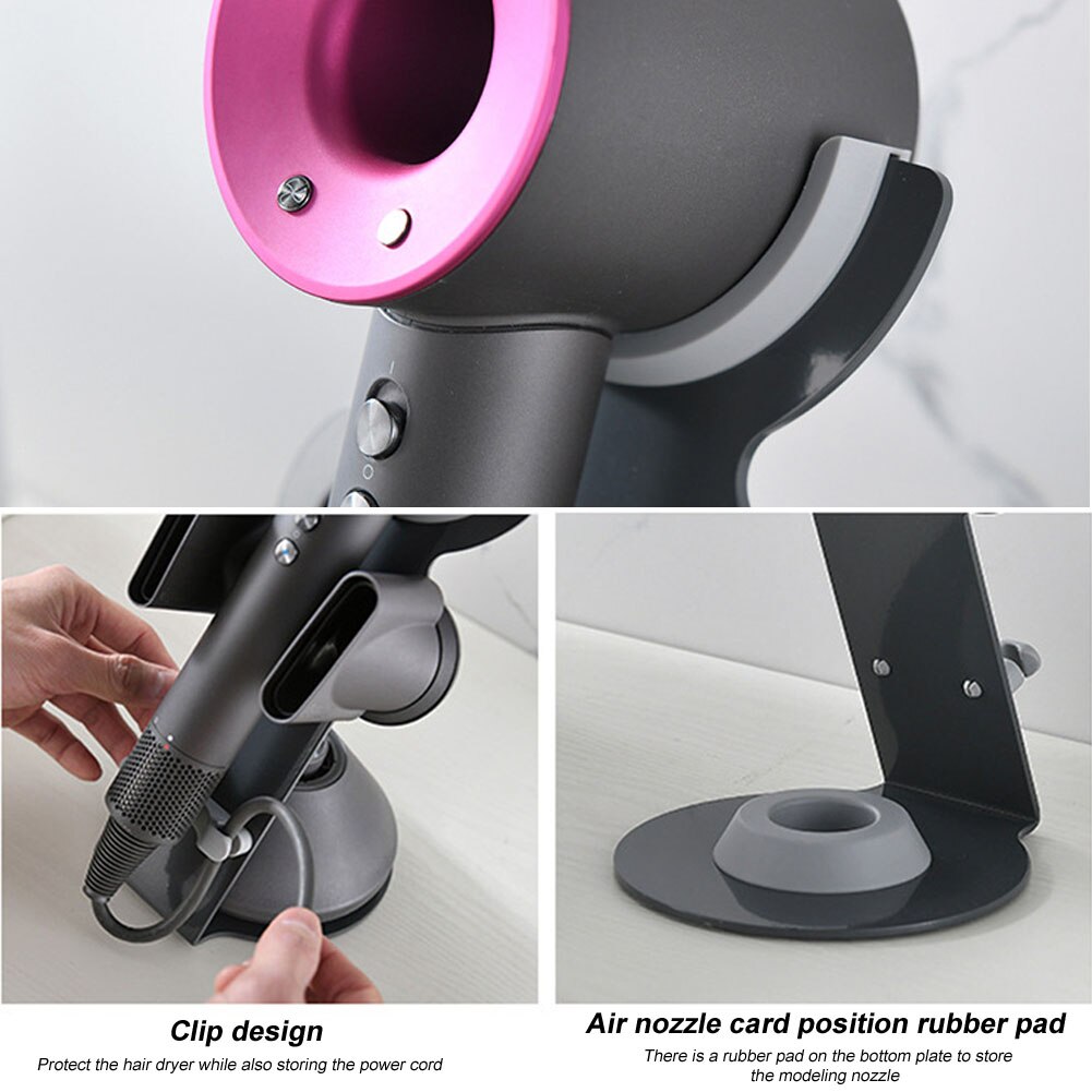 Desktop Stand Wear Resistant Solid Home Bathroom Organizer Magnetic Hair Dryer Holder Zinc Plated Steel For Dyson