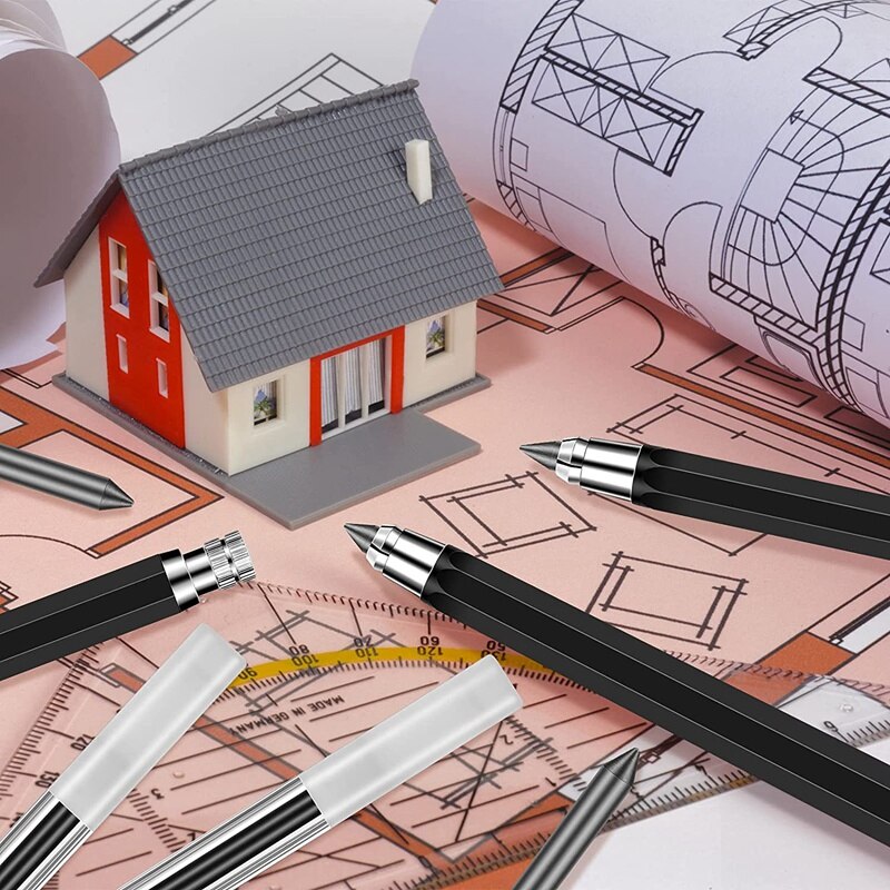 3 Stuks 5.6 Mm Automatische Mechanische Potlood Met Lood Vulling, Mechanische Opstellen Potlood Set Voor Crafting Art Schetsen