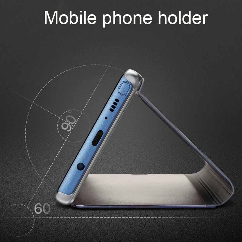 Flip Leather telefon Cover For Huawei p20 p20pro p20lite Smart Mirror Mobile phone Case phone holder stand accessory bag