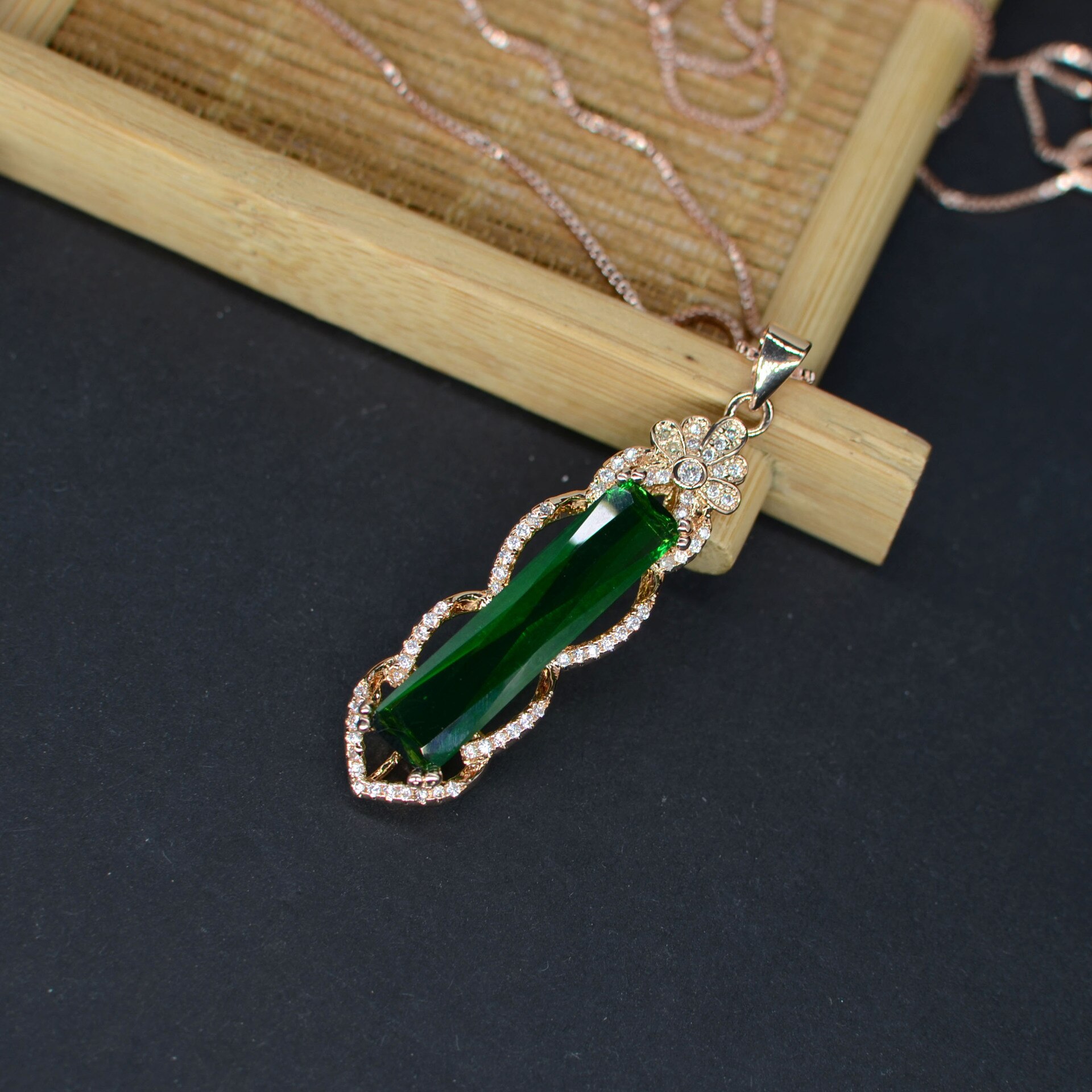 S925 Silver Necklace Treasure Emerald Pendant for Women Turquoise Gemstone bijoux femme joyas Pendant Jewelry S925 Necklaces