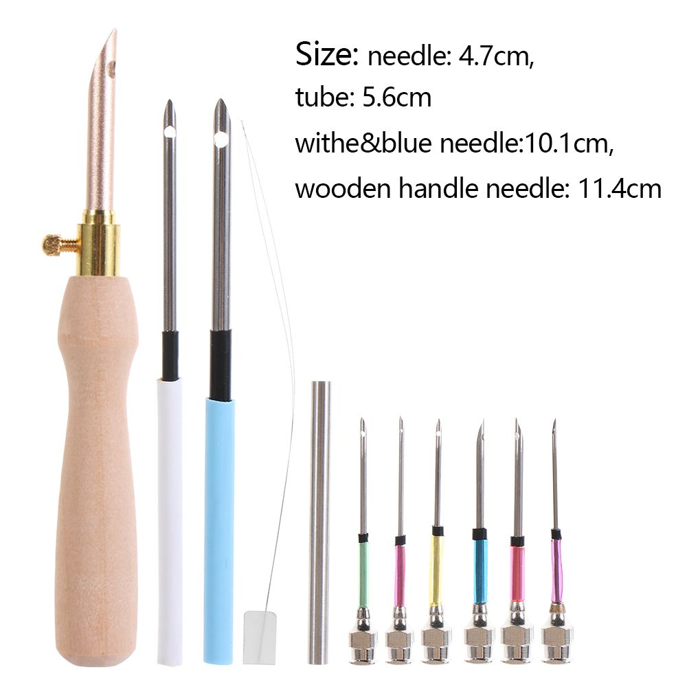 11Pcs Punch Needle Tool Kit Embroidery Stitching Punch Needle &amp; Needle Threader Embroidery Poking Cross Stitch Tools Knitting