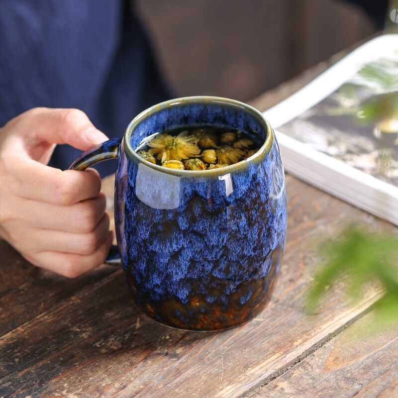 Oven Gebakken Mok Water Cup Huishouden Thee Cup Kantoor Keramiek Cup Grote Paar Melk Koffie Keramische Mok Koffie Mokken leuke Cup