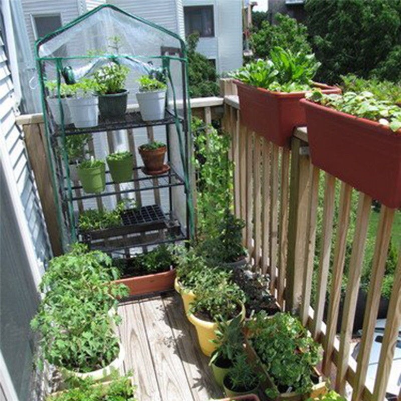 Invernadero de jardín portátil, cubierta de PVC, planta de flores para jardín al aire libre, cubiertas verdes para casa (solo cubierta, sin estante)