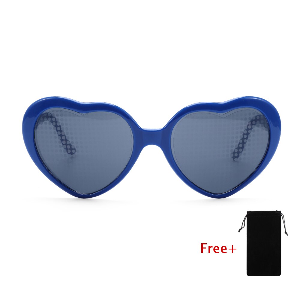 Mode Hartvormige Speciale Effect Bril Duurzaam Horloge De Lichten Geworden Liefde Afbeelding Diffractie Bril 'S Nachts Unisex: Blue