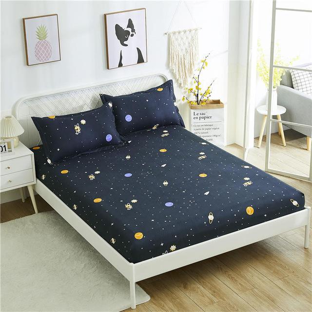 Product Fitted Sheet Night sky Bed Sheets Protector Queen King Single Size Bedsheet With Elastic(No Pillowcase): xingkongzl / A pillowcase 48x74cm