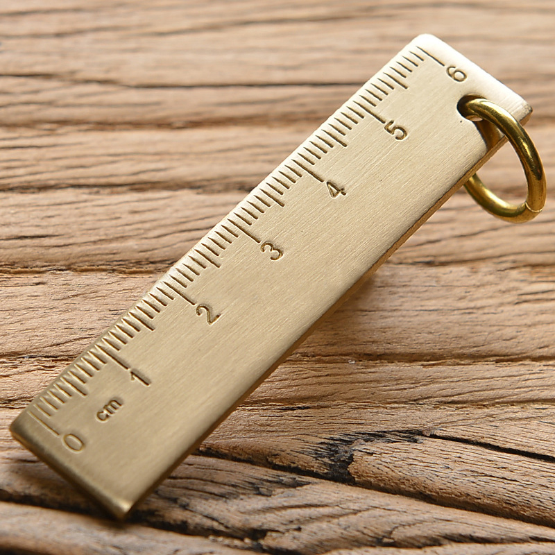 Vintage Style Brass Triangle Ruler Set - Straight Ruler & Protractor Measuring Tool