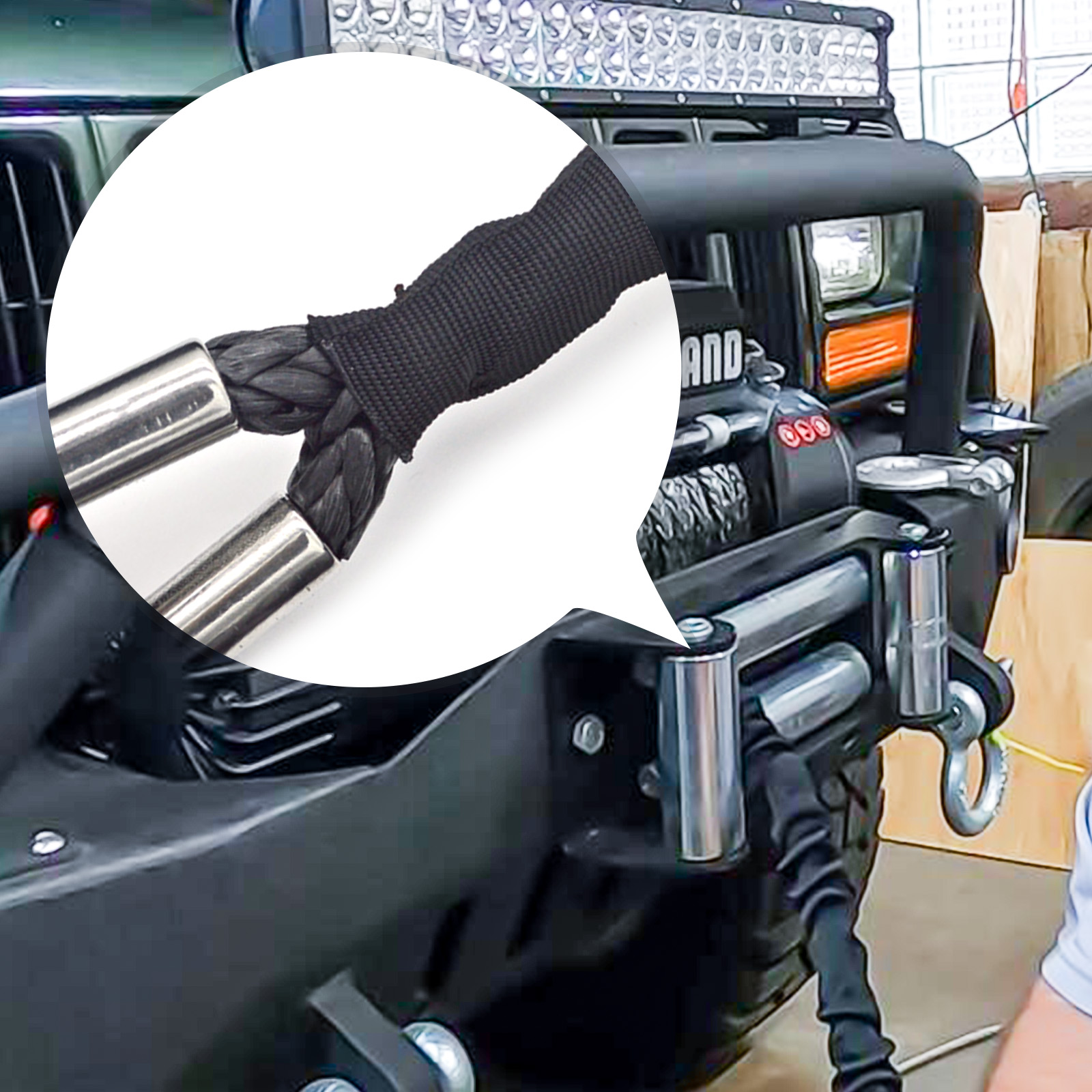 Universele Lier Touwbeschermer Polyester Lier Touw Beschermhoes Zwart voor 3 cm/1.18in Breedte Kabel Lijn (1M)