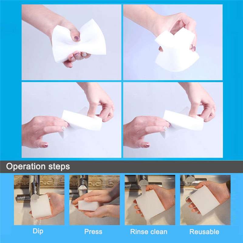 1PC HGKJ Food Grade Dishwashing Nano Magic eraser Sponge cleaning Multi-Function Foam Cleaner kitchen Tools Bathroom Accessories