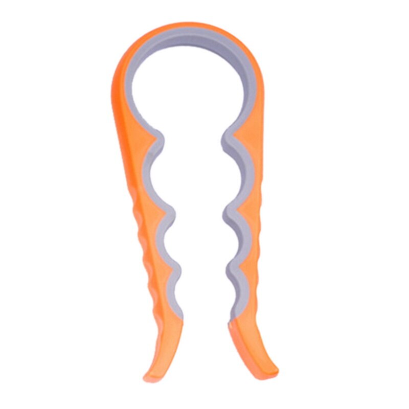 4 en 1, abridor de jarra con tapa, tapón de rosca, abridor de botellas, abridor Manual antideslizante, tapón giratorio, abridor de botellas, dispositivo de cocina: Orange