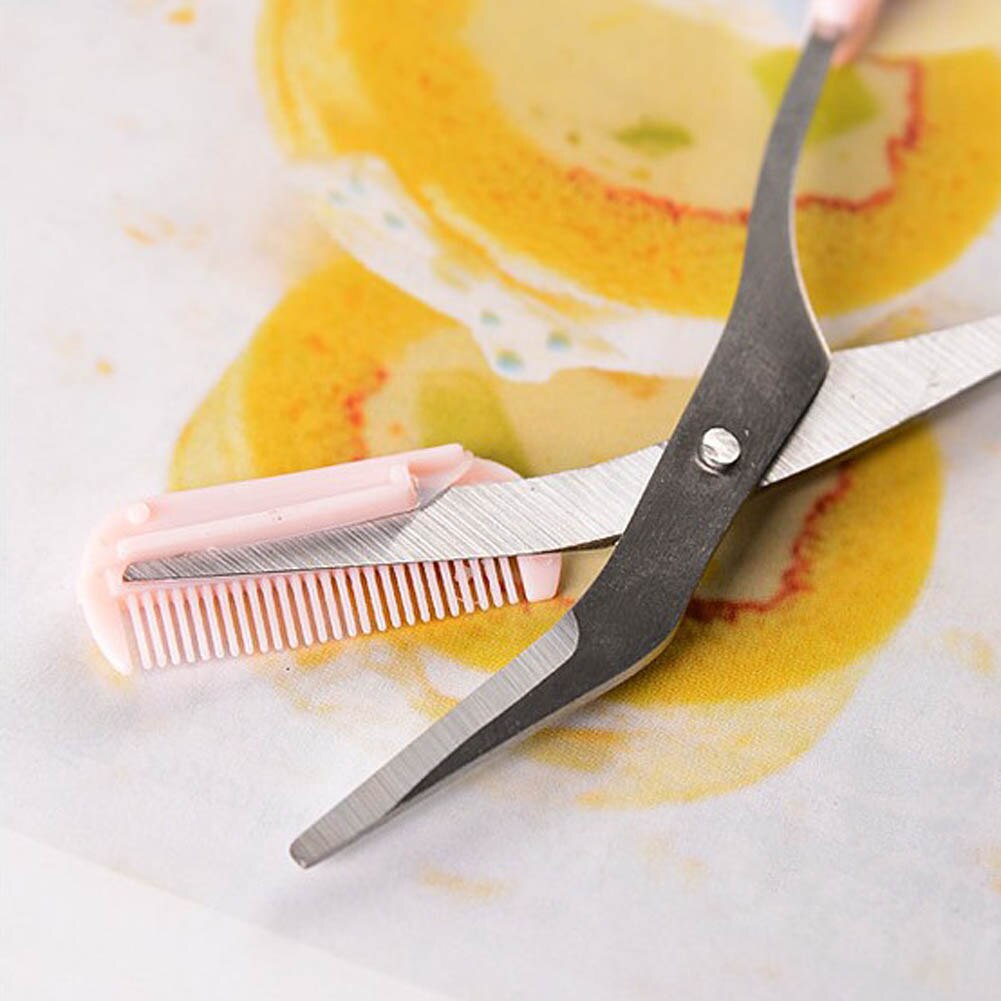 Tijeras para cejas de 12,5 cm, peine, recortador de pestañas y cejas, Cosméticos de mujer para chica, herramienta de maquillaje, corte de pelo para novio