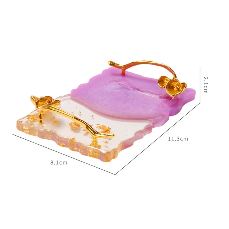 1pcs Paint Palette Resin Agate Stone Nail Art Color Gel Polish Pallet Nail Display Board Showing Shelf Manicure Tool