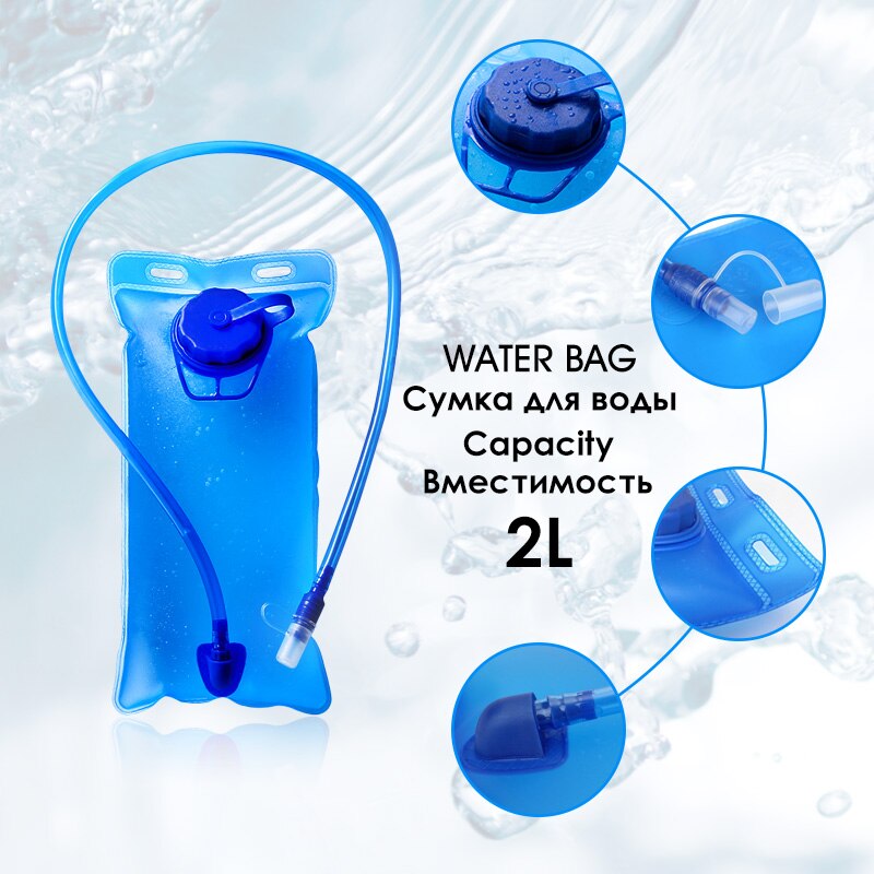 2L Draagbare Waterzak Bag Outdoor Opvouwbare Draagbare Drinken Kamp Koken Picknick Bbq Camping Wandelen Sport Blaas Water Bag
