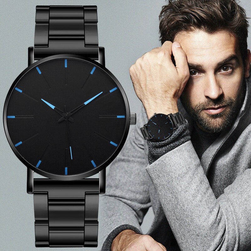 Minimalistische Mannen Mode Ultra Dunne Horloges Eenvoudige Mannen Business Lederen Riem Quartz Horloge Relogio Masculino