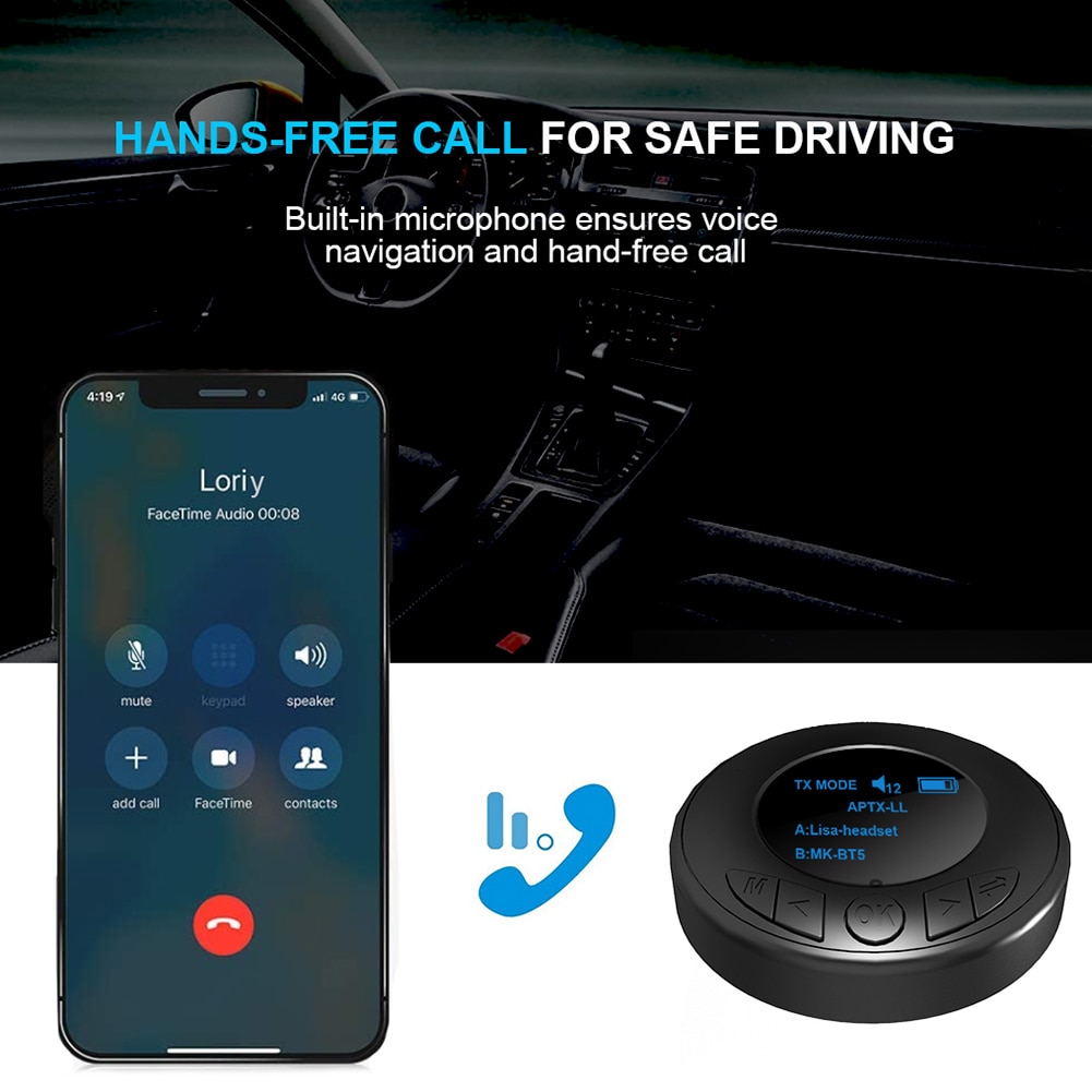 B3 bluetooth-empfänger-sender mit oled-display 1 2 in freisprech-adapter mit usb-dongle und drahtlosem adapter
