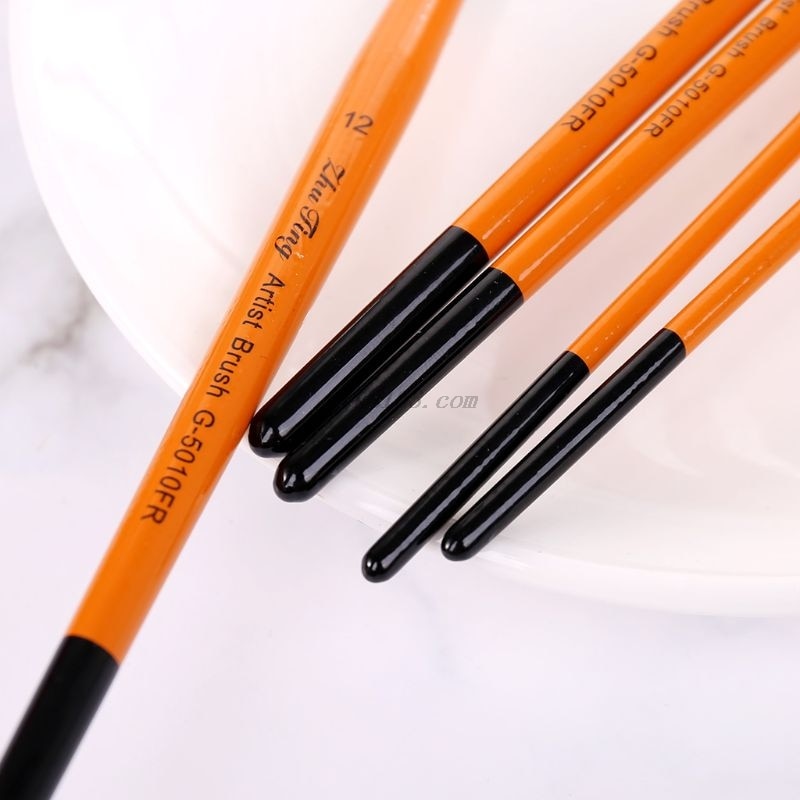 5 uds Filbert pinceles de pintura acuarela pelo nailon Gouache pinceles herramientas de arte