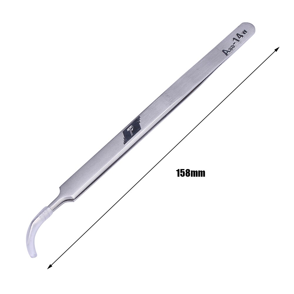 Præcision pincet pinzetta pincette rustfrit stål buet pincet pincet reparation håndværktøj