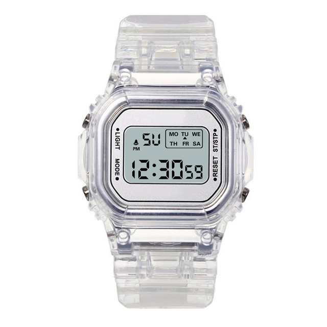Relojes de para mujer, reloj deportivo Digital transparente informal en blanco y negro, reloj de para amantes, reloj de pulsera para niños, reloj para parejas
