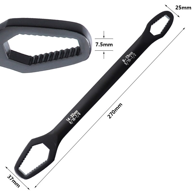 Clé universelle Double tête clé auto-serrant multifonctionnelle 8-22mm clé domestique clé universelle outil à main