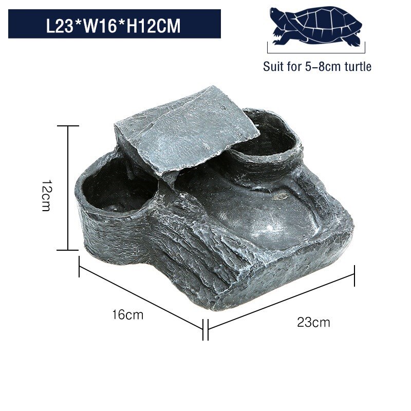 Turtle Basking Platform Tortoise Climbing Ramp Shale Reptile Resting Terrace Hiding Cave Terrarium Aquarium Decoration: 4