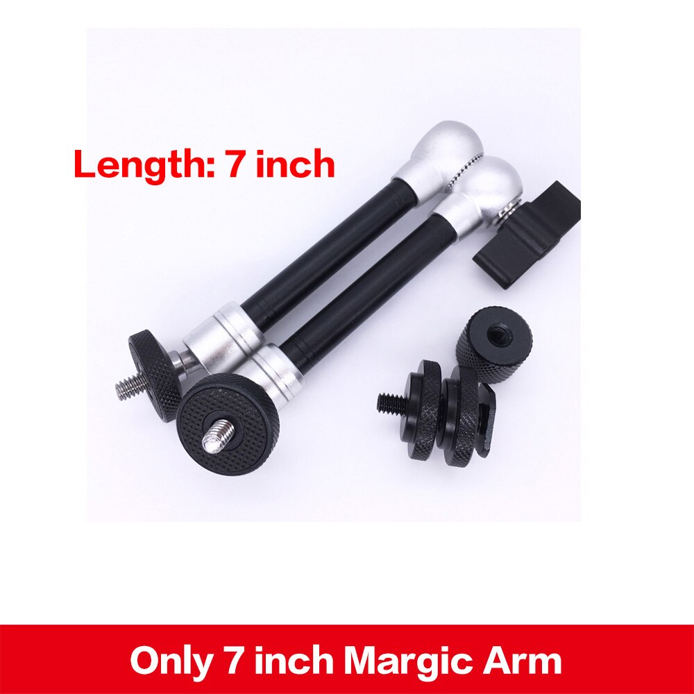 DF DIGITALFOTO 7inch 11 inch stainless steel magic arm clamp mount with shoe for camera monitor DSLR RIG Light movie kit: 7inchnoclamp