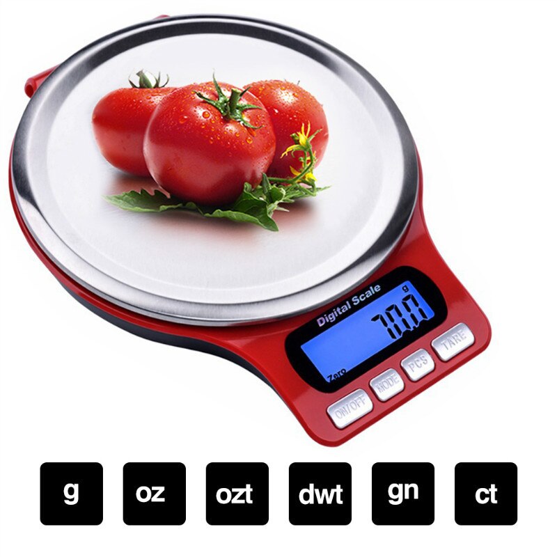 Stainless Steel Platform Kitchen Scale LCD Digital Food Scale With tare function Ultra-thin Mini Weighing Scale 5Kg/1g 3Kg/0.1g