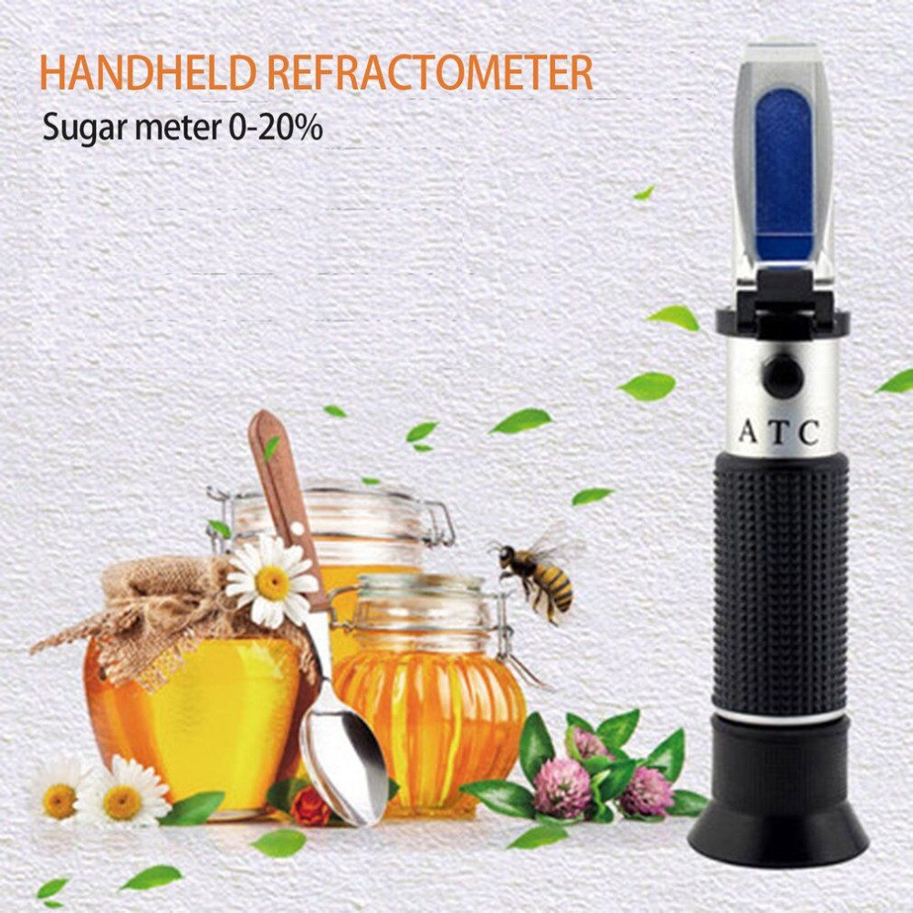 1 pièces 0-20% poche miel eau Fruit sucre Solution Brix réfractomètre jus douceur saccharimètre Concentration mètres