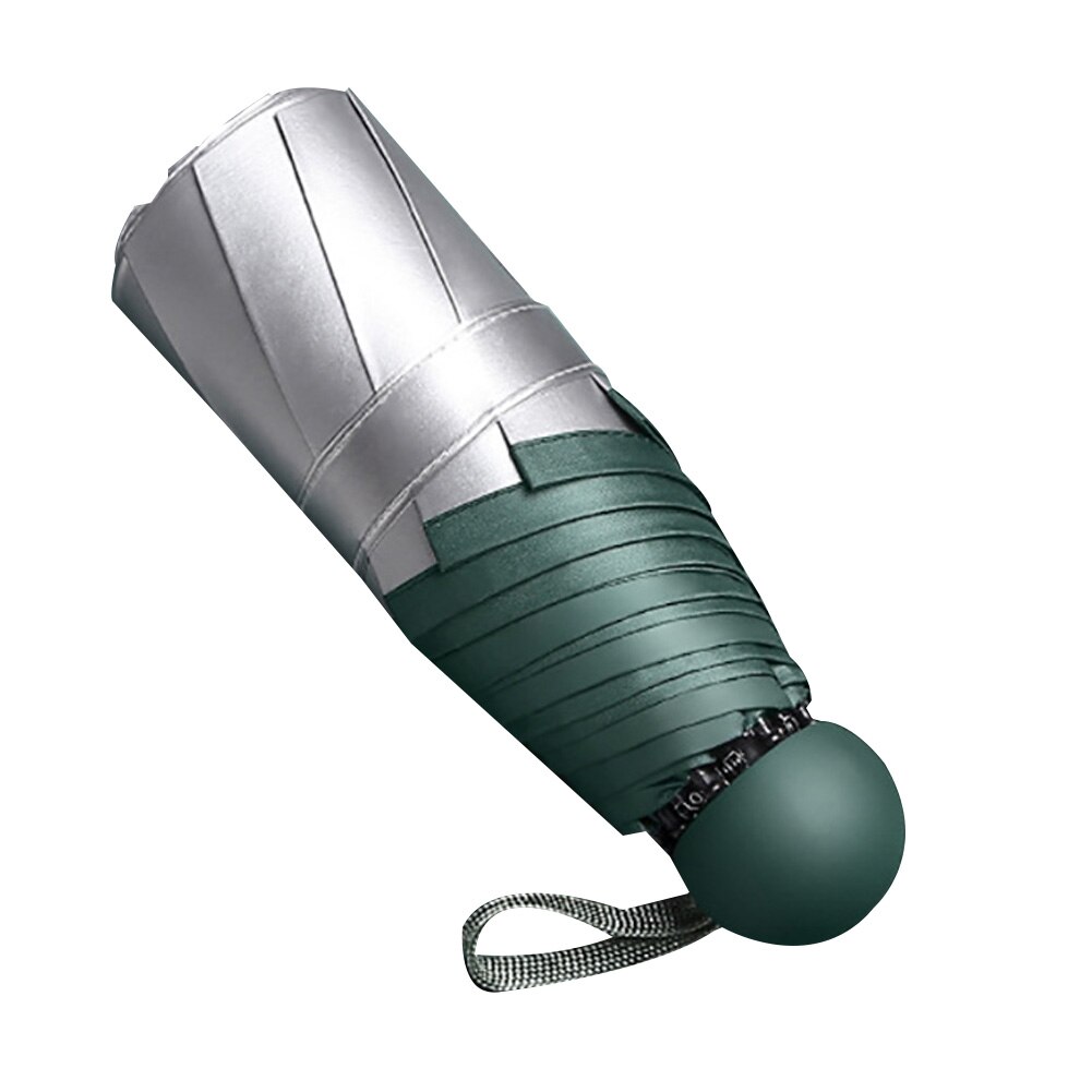Portable Foldable Ultra Light Rain Sunlight Umbrella Travel Mini Pocket Parasol Sunlight Umbrella Mini Parasol Umbrella Umbrella: Green
