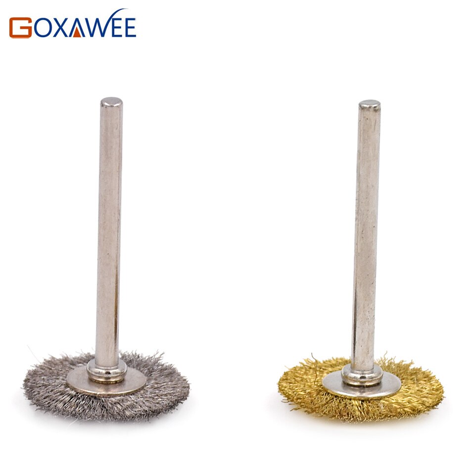 GOXAWEE 50 sztuk 22mm stal okrągła z drutu stalowego szczotka polerowanie obrotowe narzędzie robić mini wiertła Dremel polerowanie narzędzia ścierne