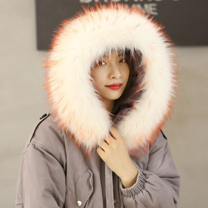 13 kleur Pluizige Faux Vos Konijnenbont Sjaals Vrouwen Winter Jas Kraag Warme Shaggy Bont Sjaal Elegante Afneembare Bontmuts kraag