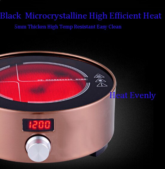 Electric Tea Boiling Machine Porridge Cooker Portable Steamer Black Microcrystalline Heat-Resistant Auto Power Off Protection