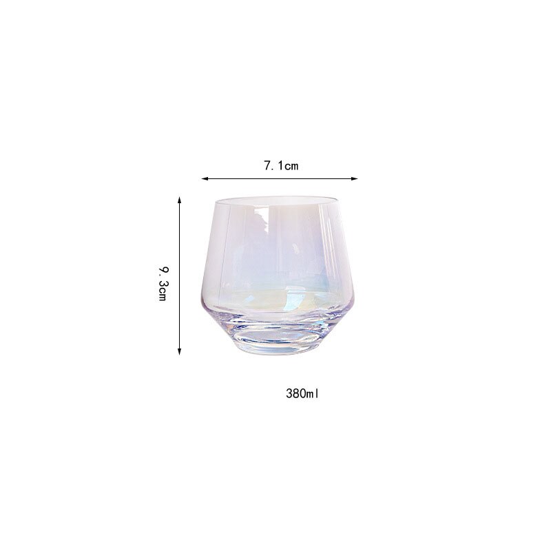 Colorful Lead-free Glass Cup Luxury Transparent Water Cups Egg-shaped Fruit Juice Dessert Drink Coffee Cup Household: 380ML