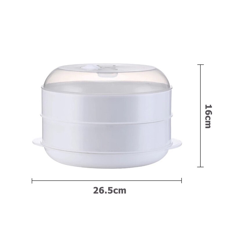 Food Steamer Cookware Microwave Fish Veggies As-Seen-On-Hk076 2-Tier Bpa-Free Double-Layer